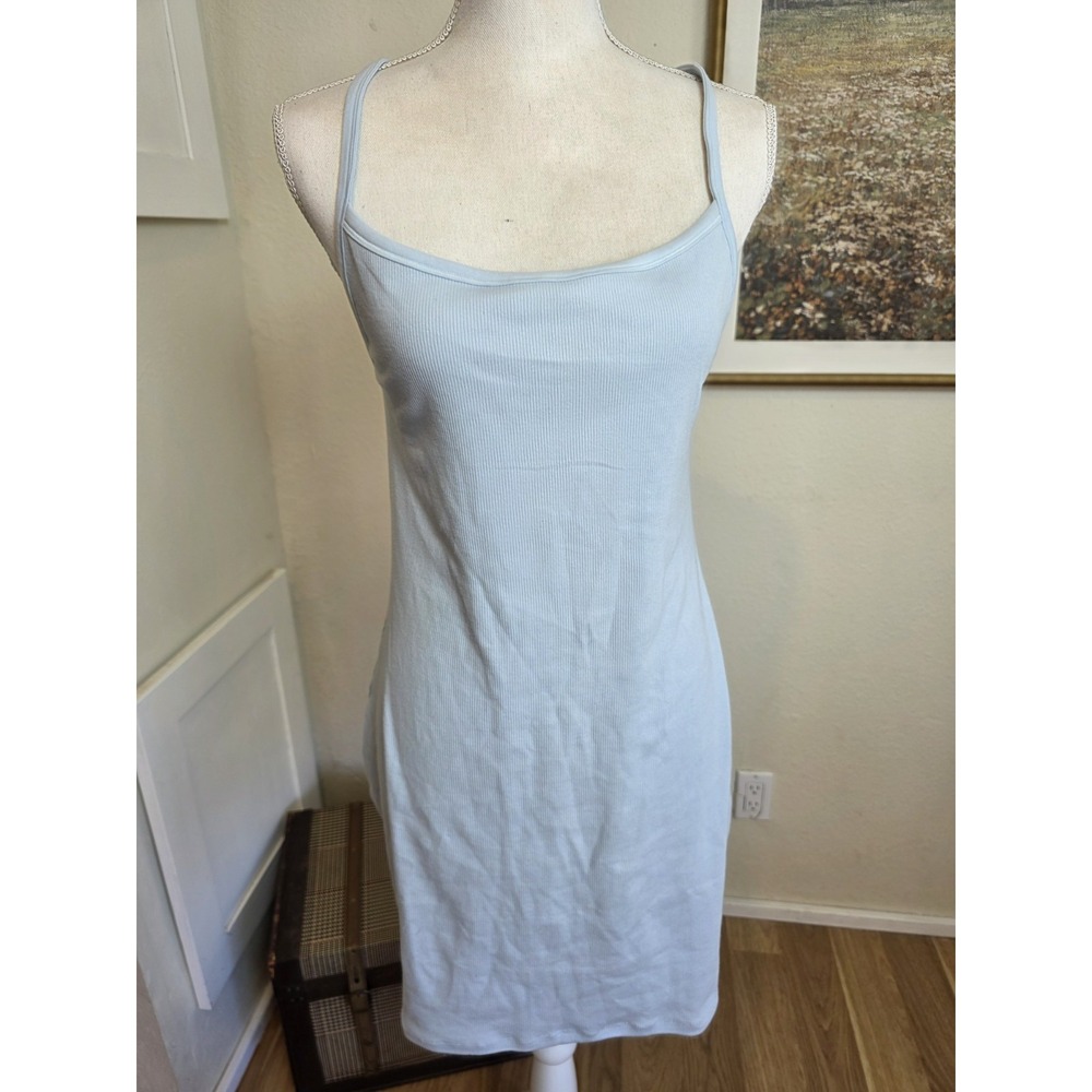 Skims Cotton Rib Mini Tank Dress 2X Opal Blue